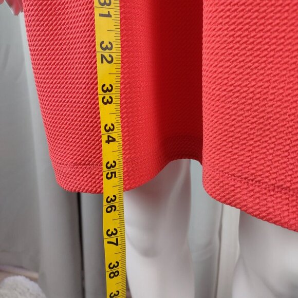 Bisou Bisou Textured Knit Coral Sleeveless Midi Dress w/ Pockets Size 10 - Picture 7 of 12